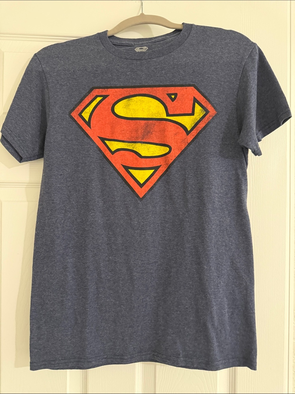 DC Comics Heather Navy Short Sleeve Superman Shield Tee